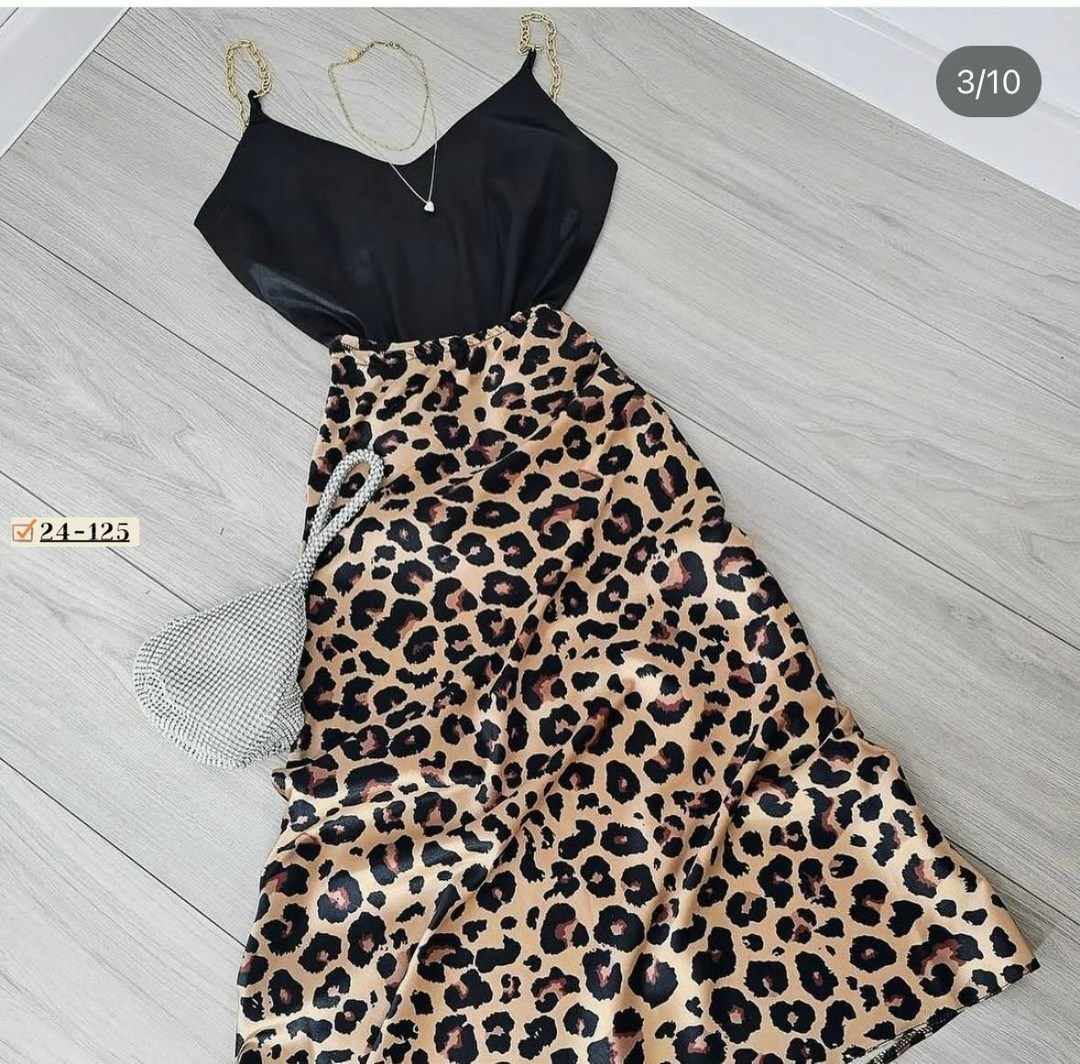 атласная юбка,леопардовая юбка,юбка с леопардовым принтом,костюм с юбкой,атласная юбка миди