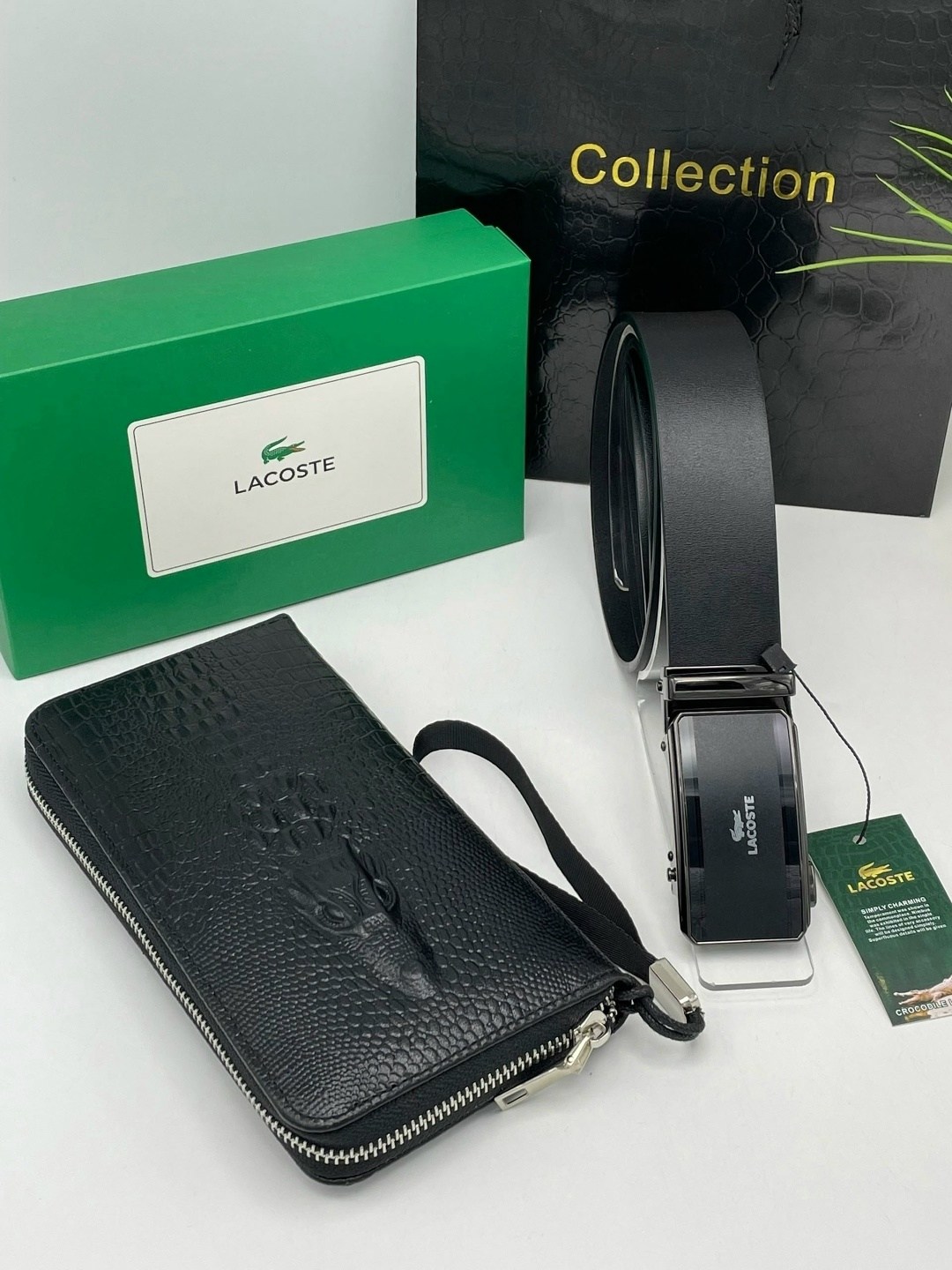 подарочный набор lacoste для мужчин,мужской подарочный набор "lacoste" в наборе кошелек, ремень в коробке,часы ремень портмоне lacoste набор для мужчин,подарочный набор lacoste,ремень lacoste натураль