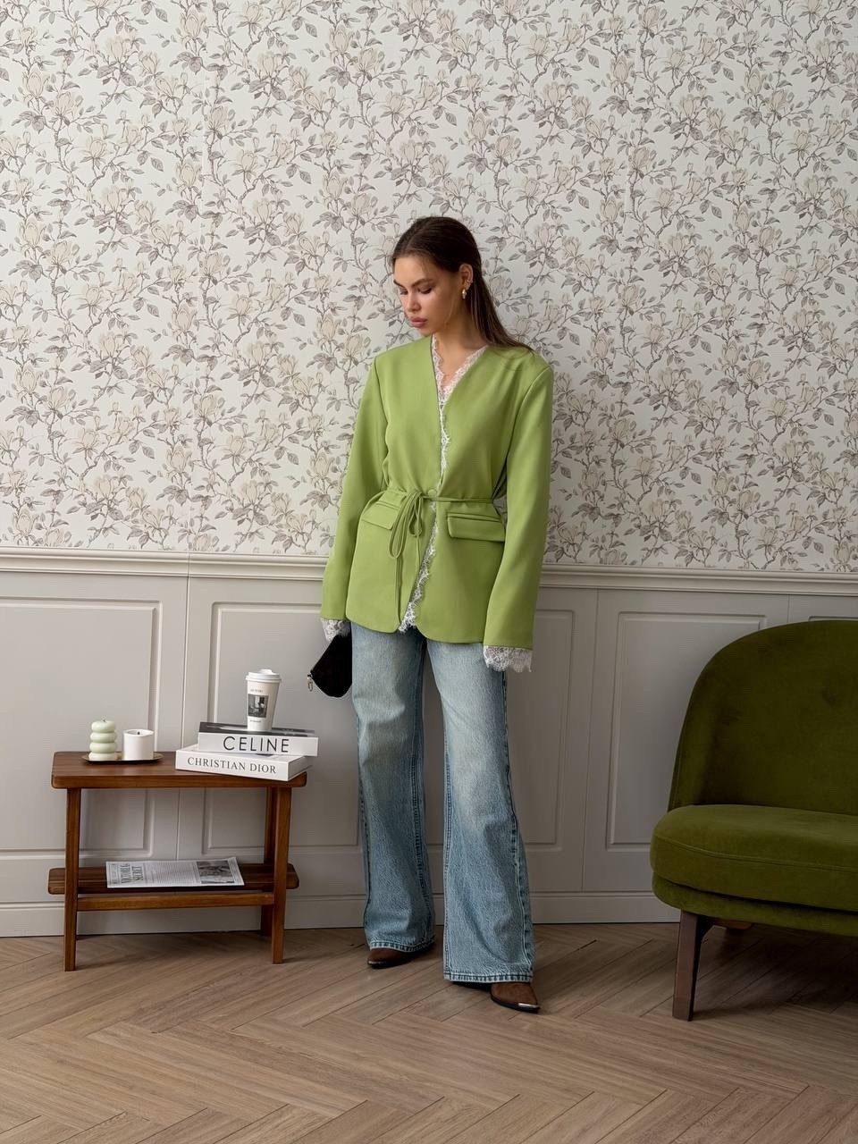 жакет,женские кардиганы,пиджак с поясом,женские жакеты,зеленый кардиган