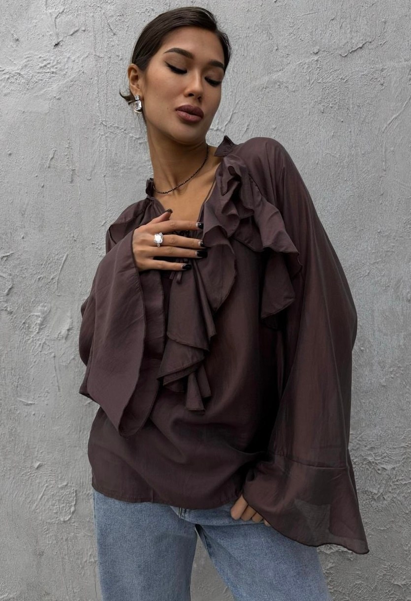 блузка с оборками,шифоновая рубашка с рюшами,женская блузка,блузка в стиле бохо,блузы женские