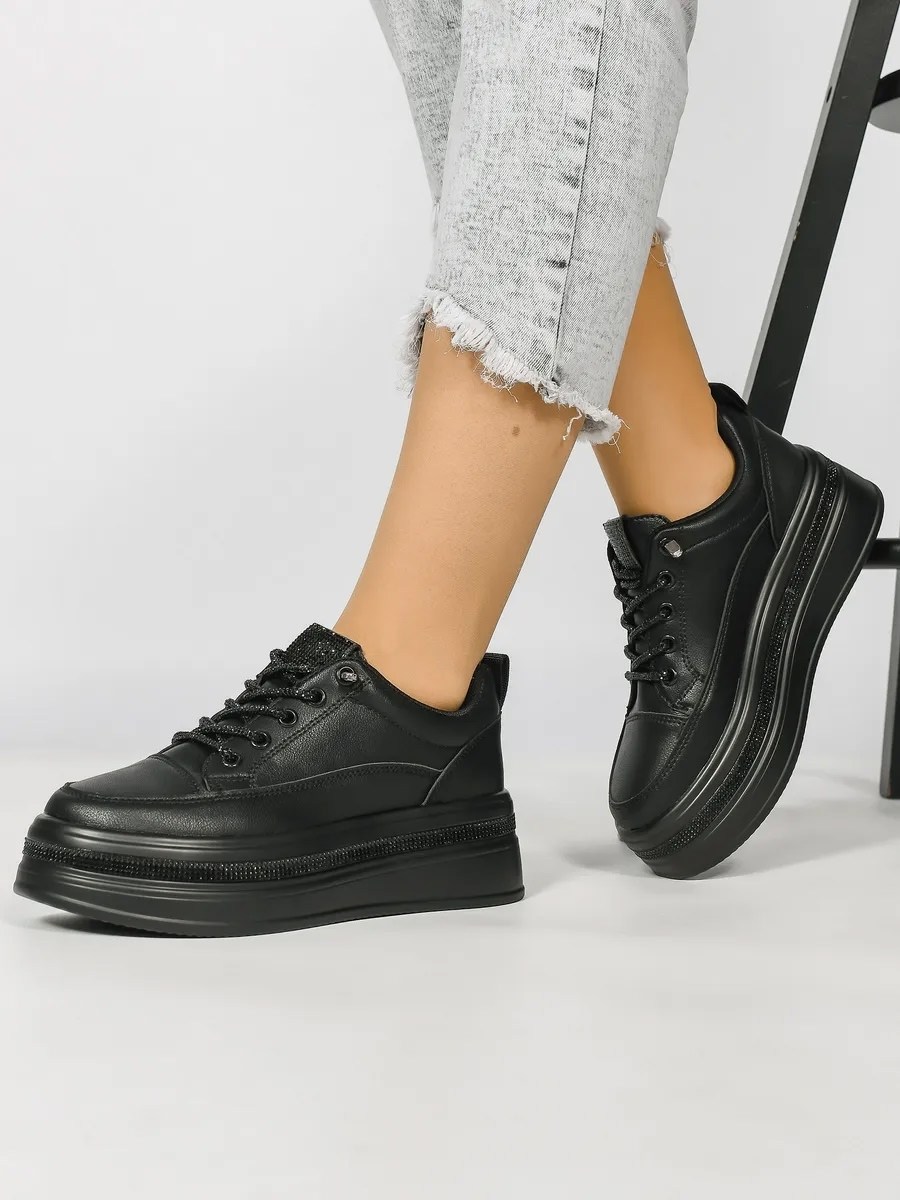 кроссовки женскиe,, женская,кроссовки женские черные,кроссовки на высокой подошве cvmartanni 211982492