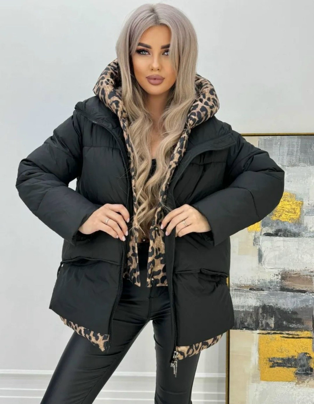 куртка зефирка с леопардовым принтом zfx store,куртка зефирка с леопардовым принтом,женская куртка,куртка женская зимняя,куртка зима