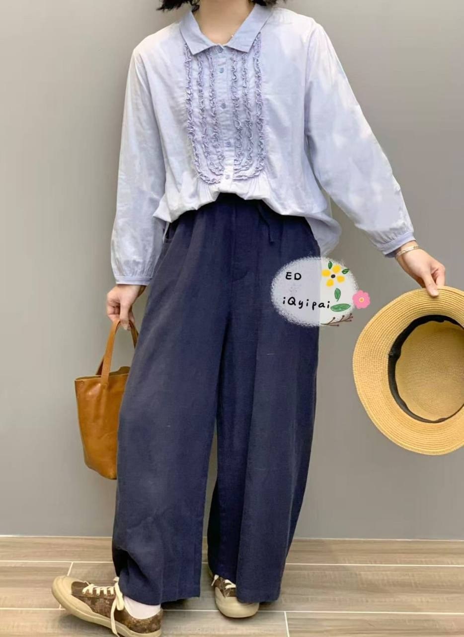 женская винтажная льняная блузка johnature,блузка винтажная,льняная блузка,блузка бохо,артка белая рубашка