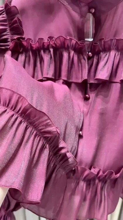 блузка с оборками,модная блузка с оборками,блузка модная,шифоновая блузка,женская блузка