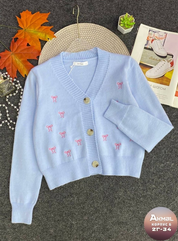 кардиган с вишенками,кофта кардиган,кардиган,вязаный кардиган,кофта женская