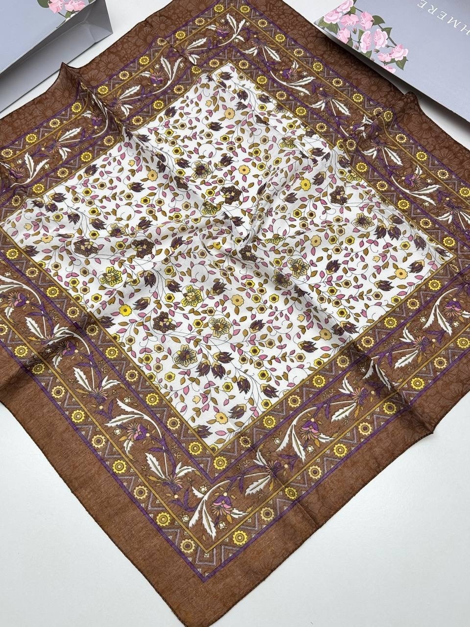 платок женский с рисунком,платки женские,платок женский с рисунком 60*60 см арт. 1219235,платок женский хлопок,платок 100х100 шелк
