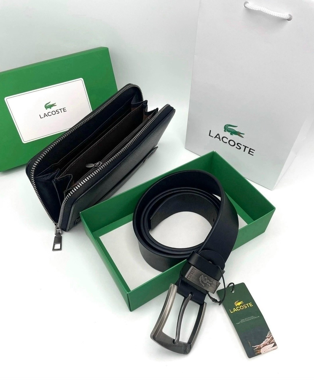 подарочный набор lacoste для мужчин,мужской подарочный набор "lacoste" в наборе кошелек, ремень в коробке,часы ремень портмоне lacoste набор для мужчин,подарочный набор lacoste,ремень lacoste натураль