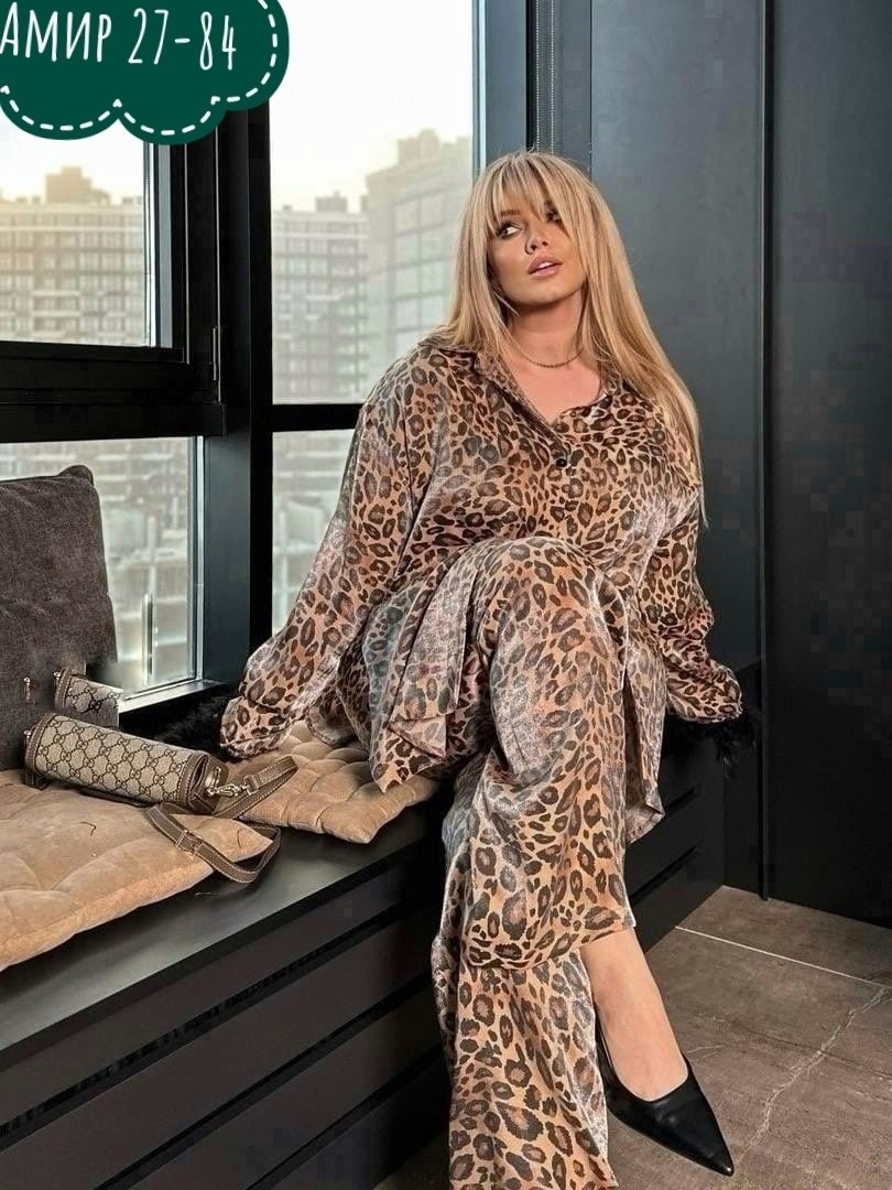 костюм женский леопард,костюм с брюками,костюм с брюками палаццо,женский костюм,женский леопардовый костюм