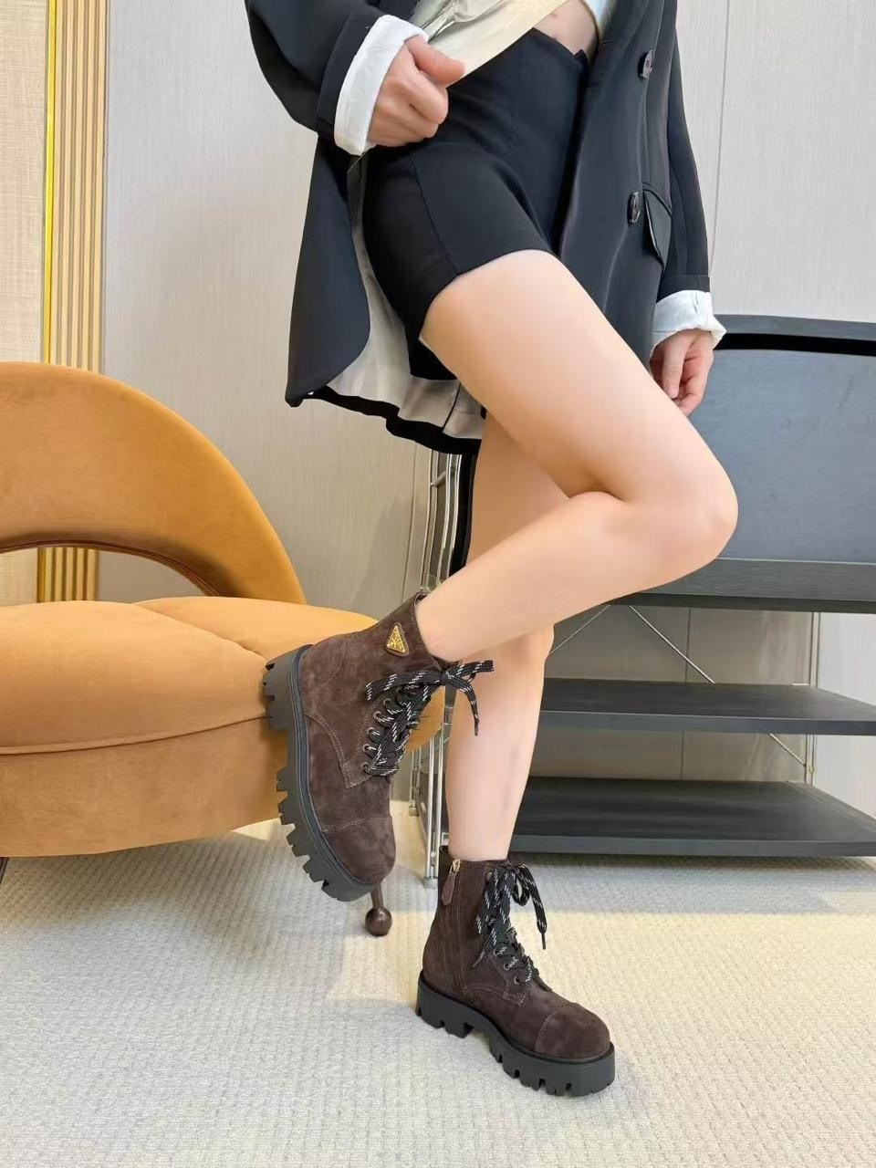 ,женские ботинки,замшевые ботинки,зимние ботинки прада,ботинки