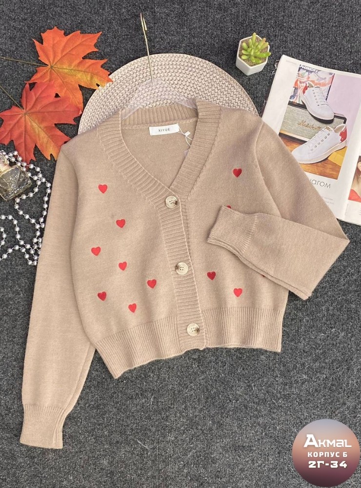 кардиган с вишенками,кофта кардиган,кардиган,вязаный кардиган,кофта женская