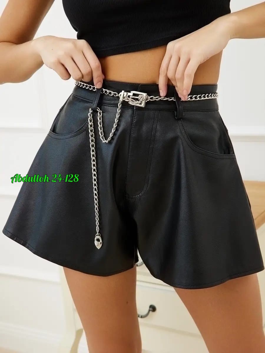 юбка шорты из экокожи,женские шорты из экокожи,кожаные шорты женские,шорты из экокожи женские с высокой посадкой,женские шорты из искусственной кожи