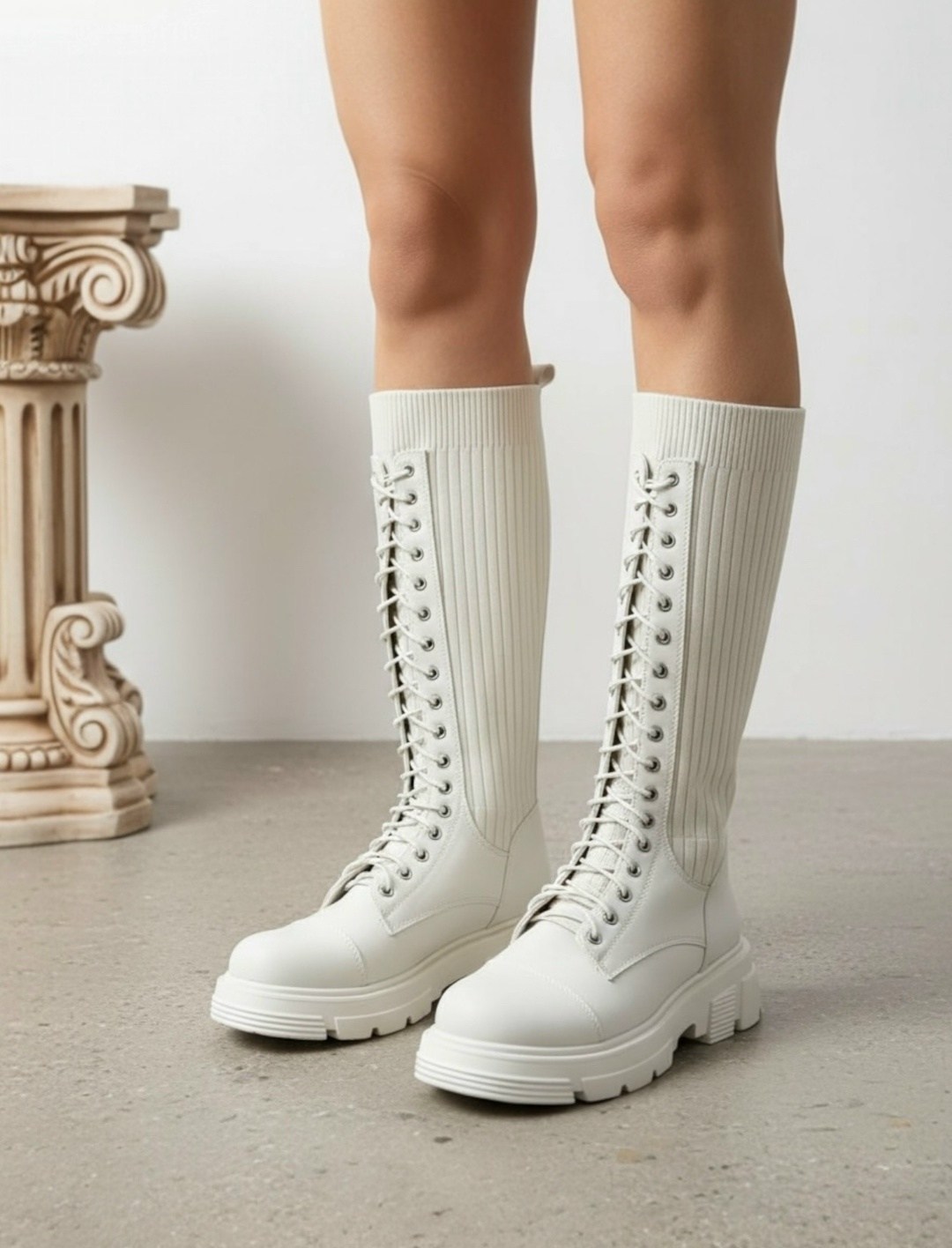 высокие сапоги,женские сапоги,белые сапоги,женские сапоги на платформе,сапоги до колен