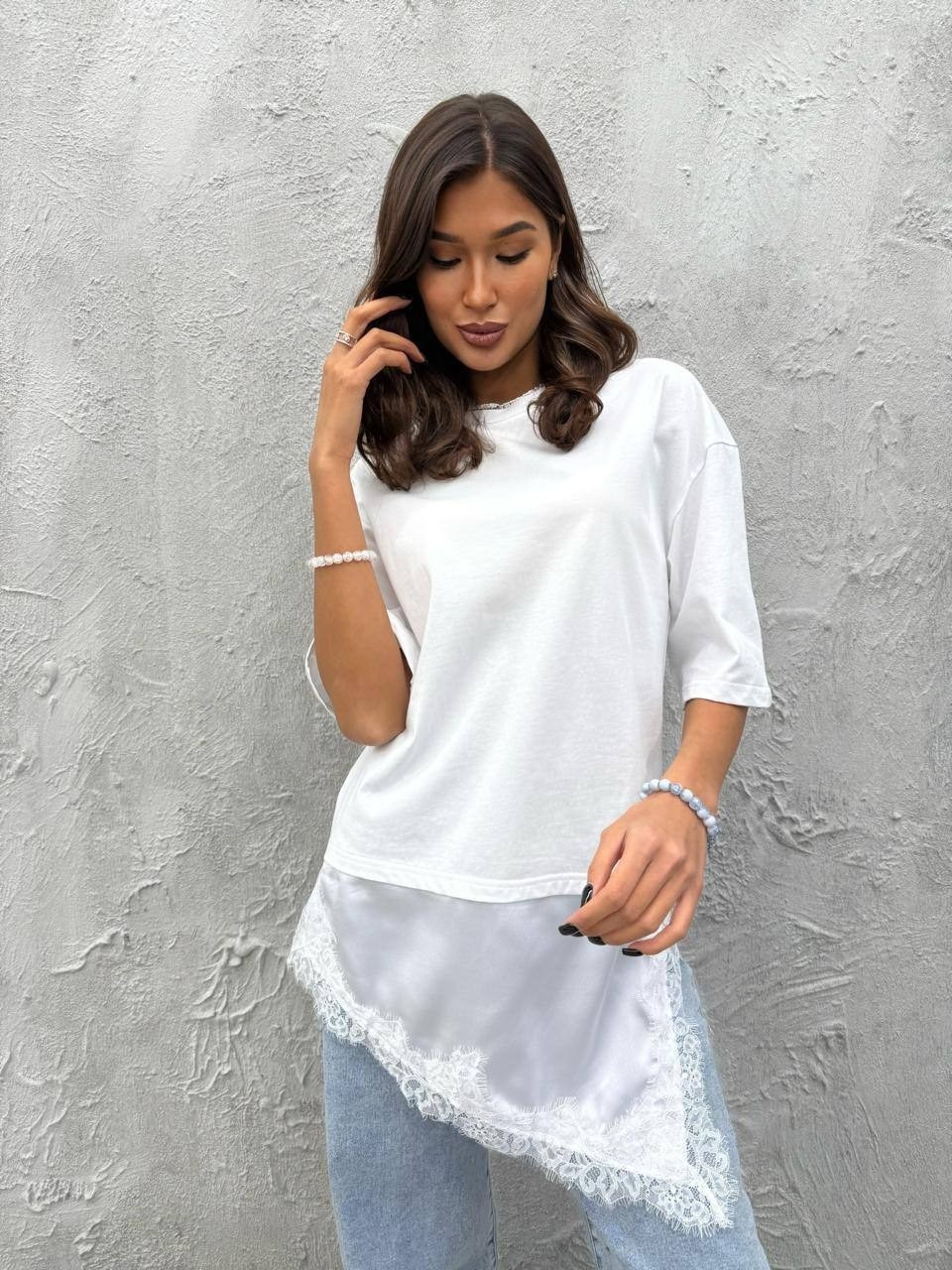 женская футболка,футболки белые,футболка с кружевами,футболки женские оверсайз,футболка белая однотонная
