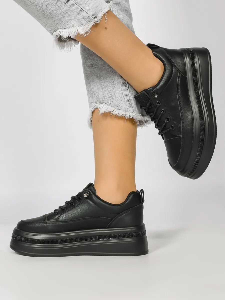 кроссовки женскиe,, женская,кроссовки женские черные,кроссовки на высокой подошве cvmartanni 211982492