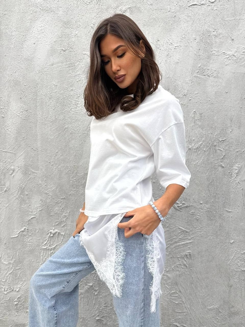 женская футболка,футболки белые,футболка с кружевами,футболки женские оверсайз,футболка белая однотонная