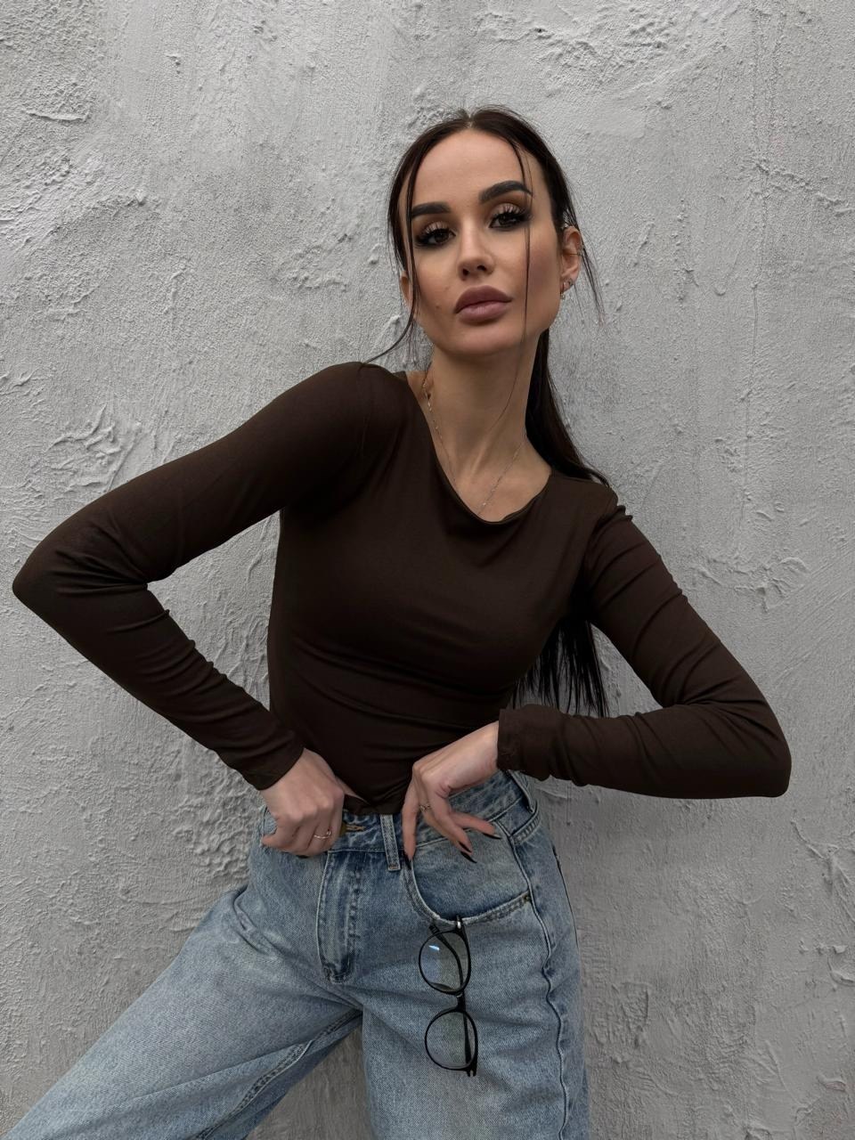 лонгслив базовый скимс утягивающий укороченный облегающий yes.body цвет мокко,лонгслив женский,лонгслив каре,кофта женская,лонгслив skims облегающий укороченный длинный рукав хлопок