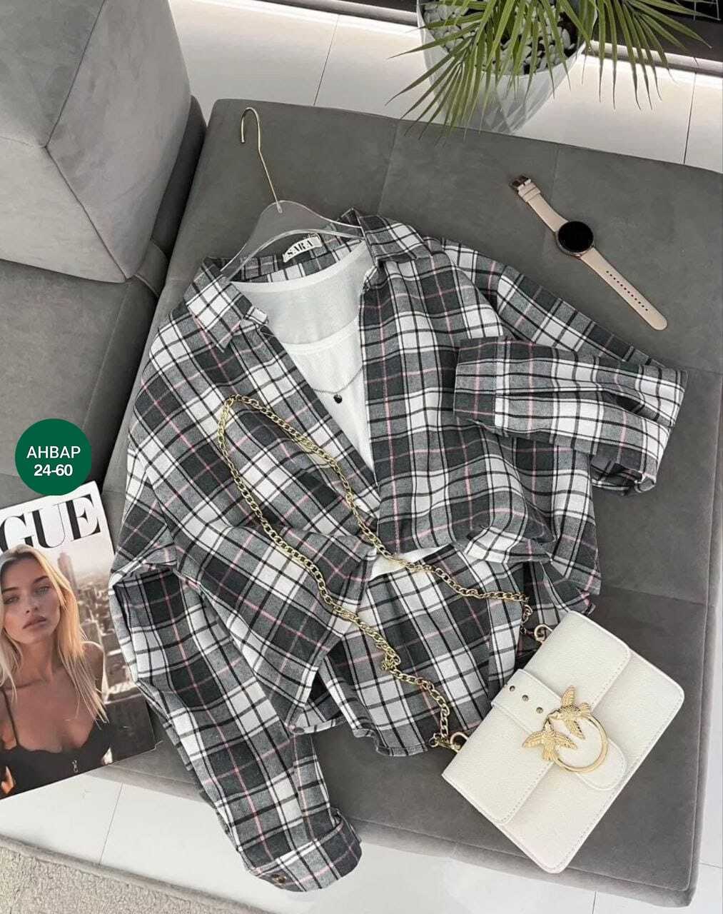 женская рубашка в клетку,рубашка в клетку,рубашка в клетку с майкой beststyle,рубашка оверсайз в клетку,женская свободная рубашка taruxy