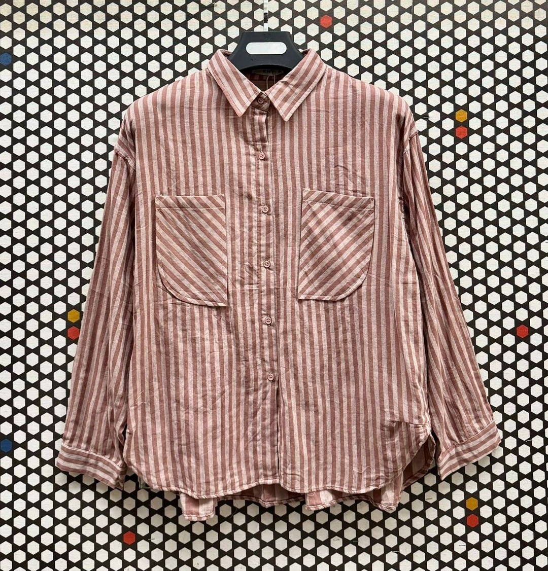 рубашка оверсайз широкая прямая в полоску корея y2k,повседневная рубашка,рубашка,рубашка в полоску,рубашка свободного кроя