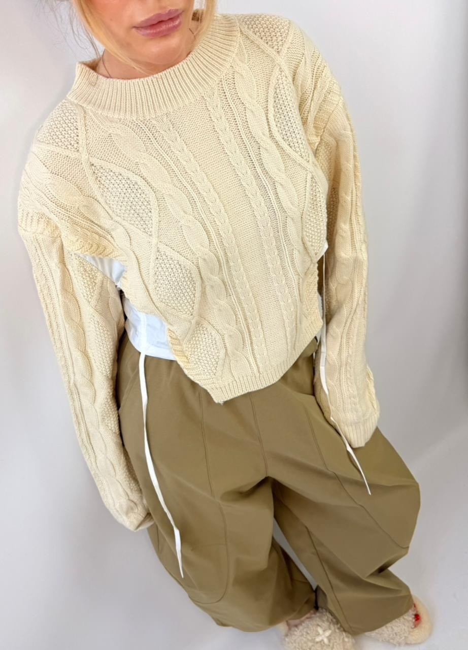 свитер вязаный,вязаный свитер женский,модный свитер,свитер с косами,свитер