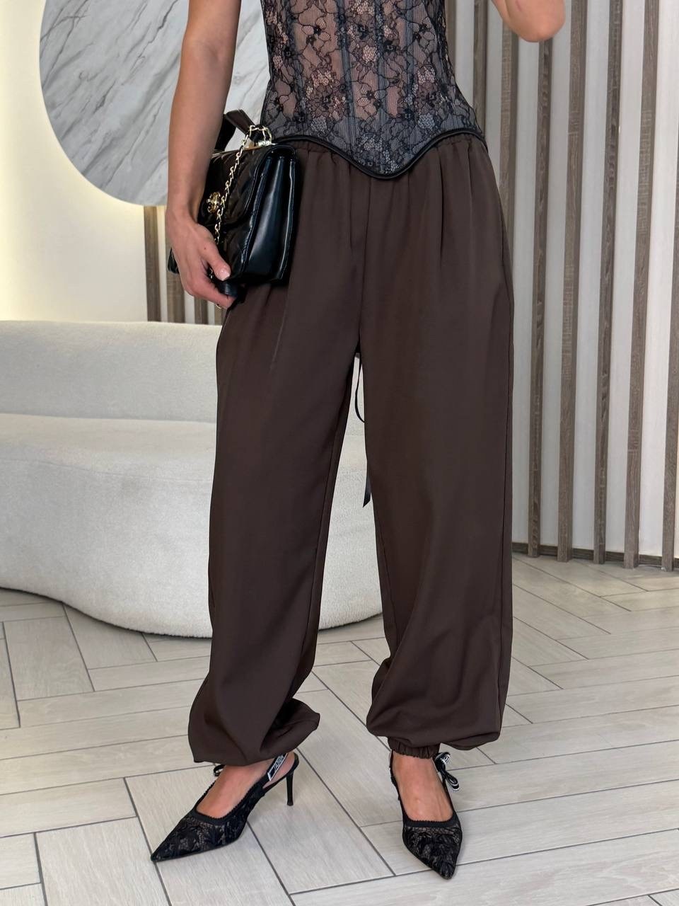 корсет мода,брюки шелковые,широкие брюки,модные наряды