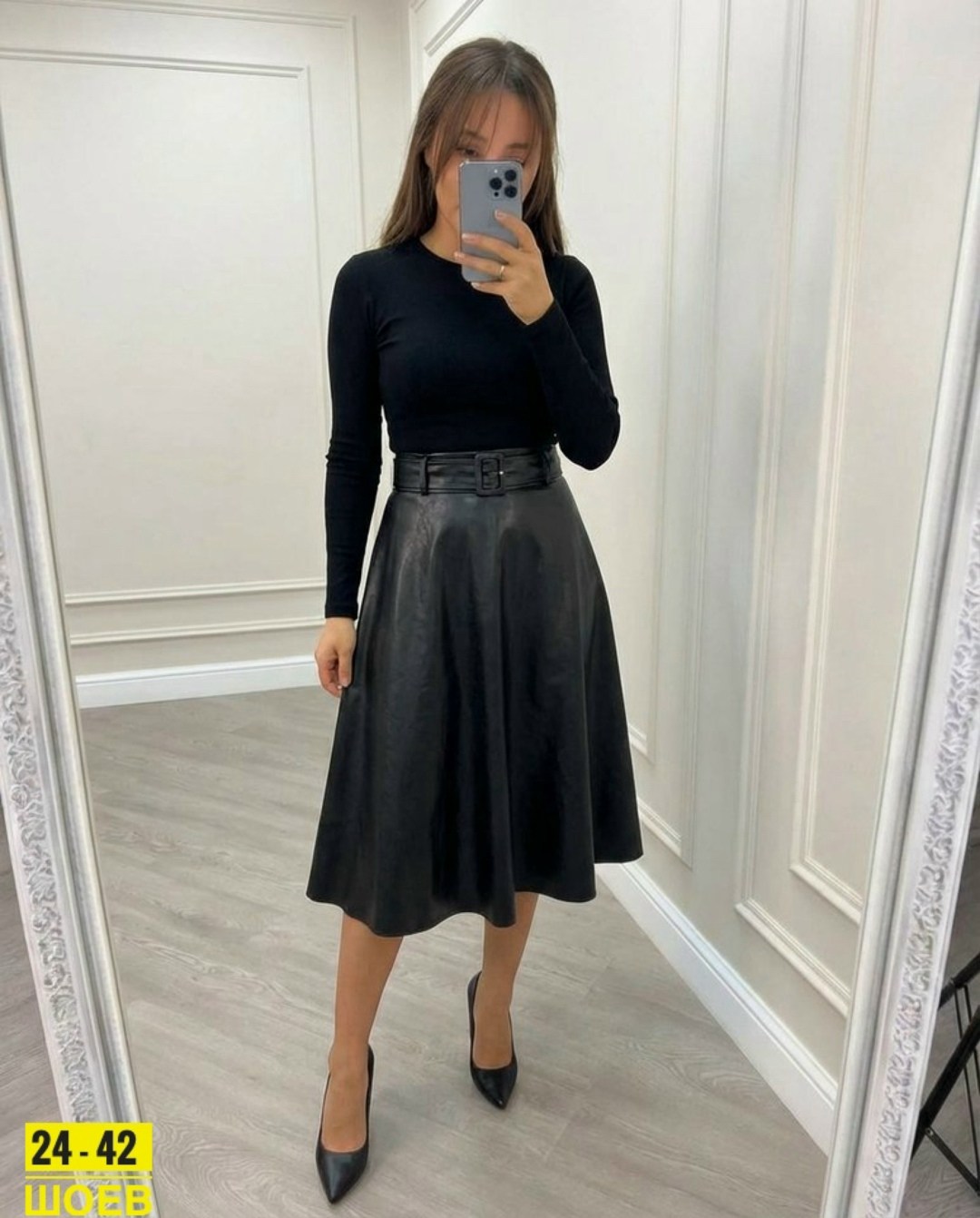 юбка из экокожи миди,юбка,кожаная юбка,кожаная юбка миди,юбка женская
