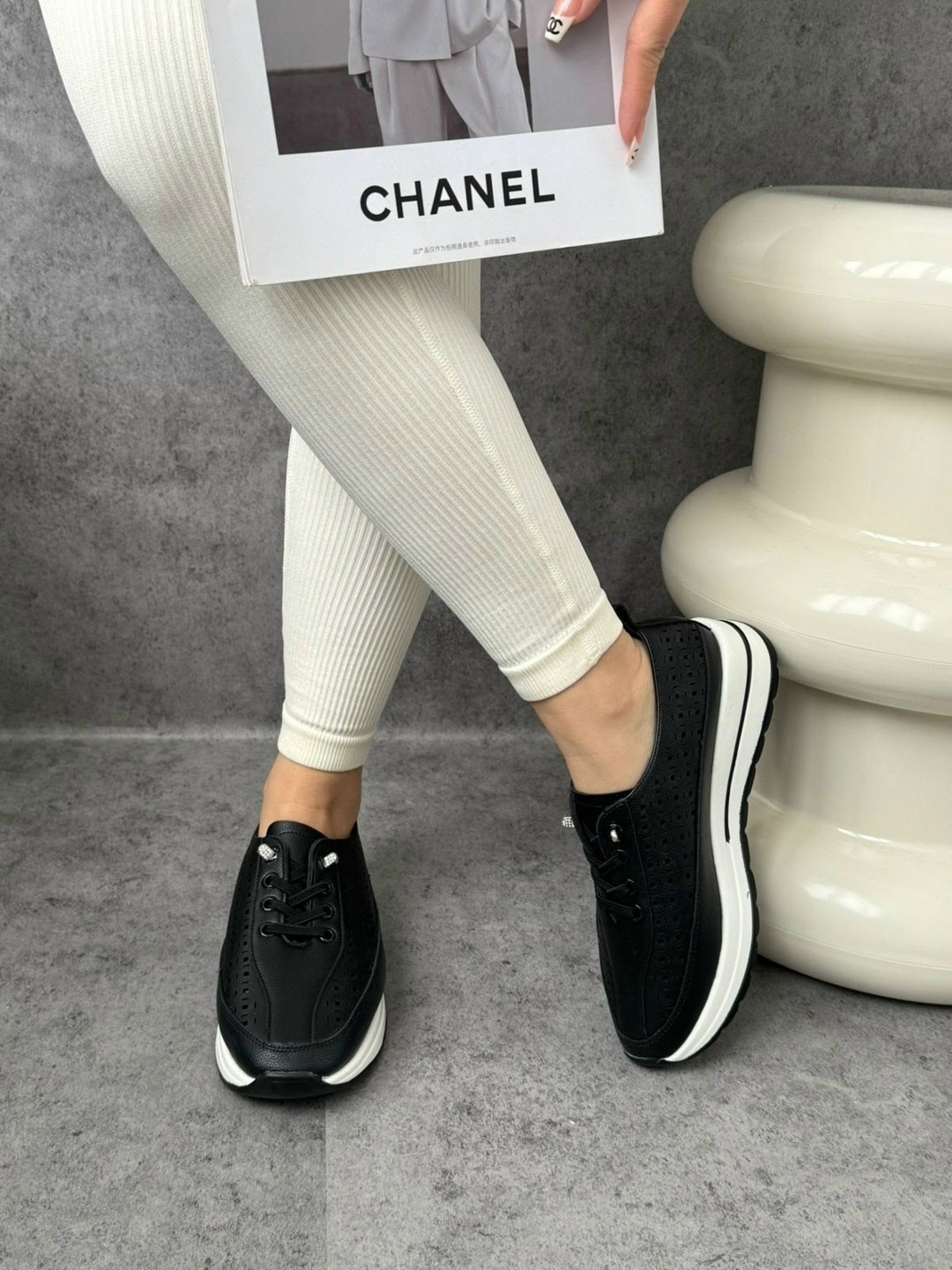 ,кроссовки женскиe,кроссовки chanel женские,chanel кроссовки,кеды chanel premium shoes цвет черный