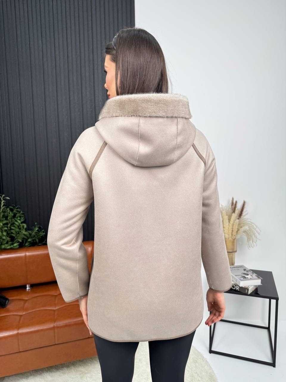 куртка из альпаки с капюшоном akteri цвет бежевый,куртка из альпаки,меховое пальто,полушубок бежевый,куртка женская