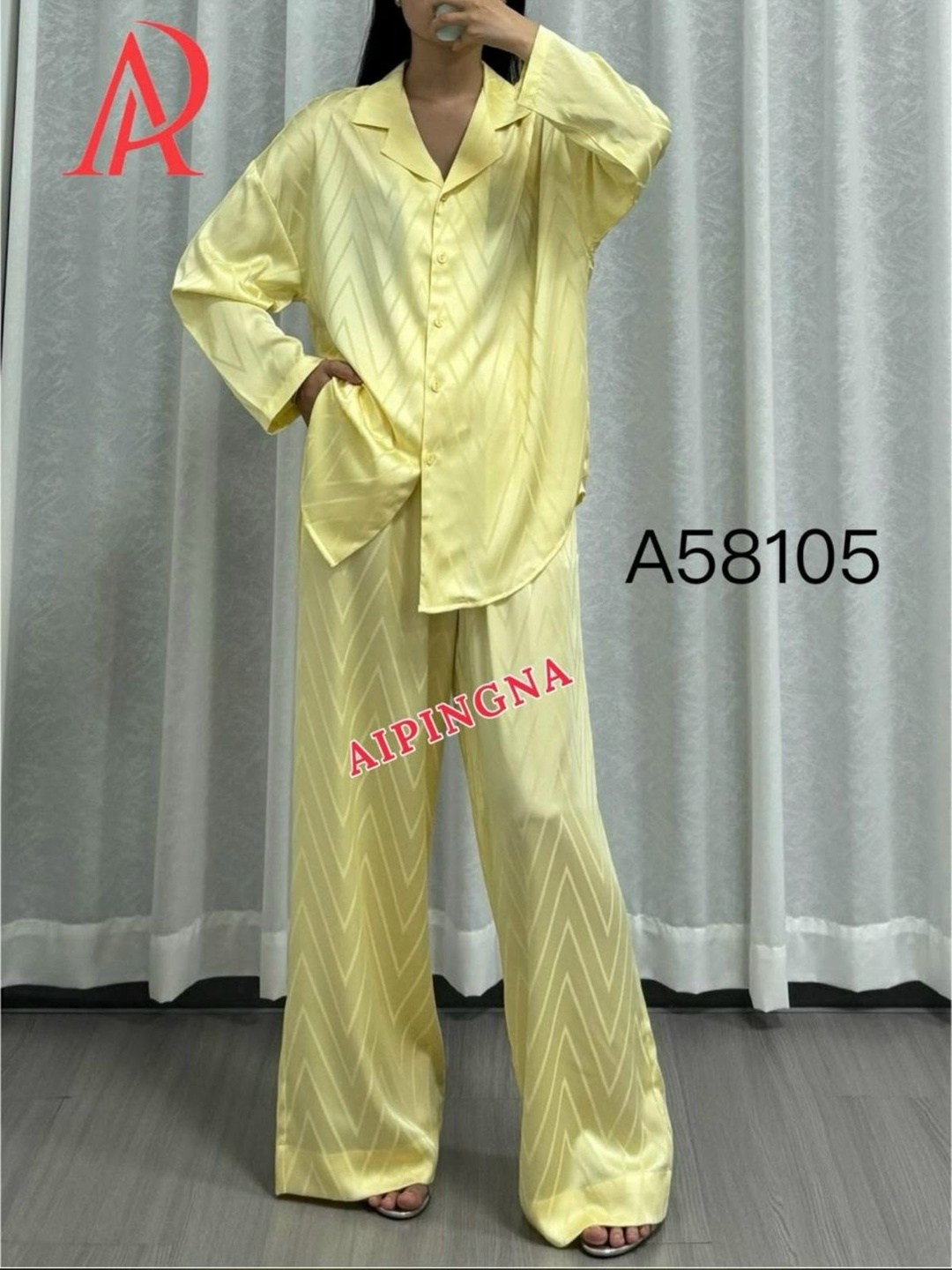 пижама lavolle,шелковый костюм,атласный костюм,amaton пижама со штанами и рубашкой шёлковая,женские пижамы