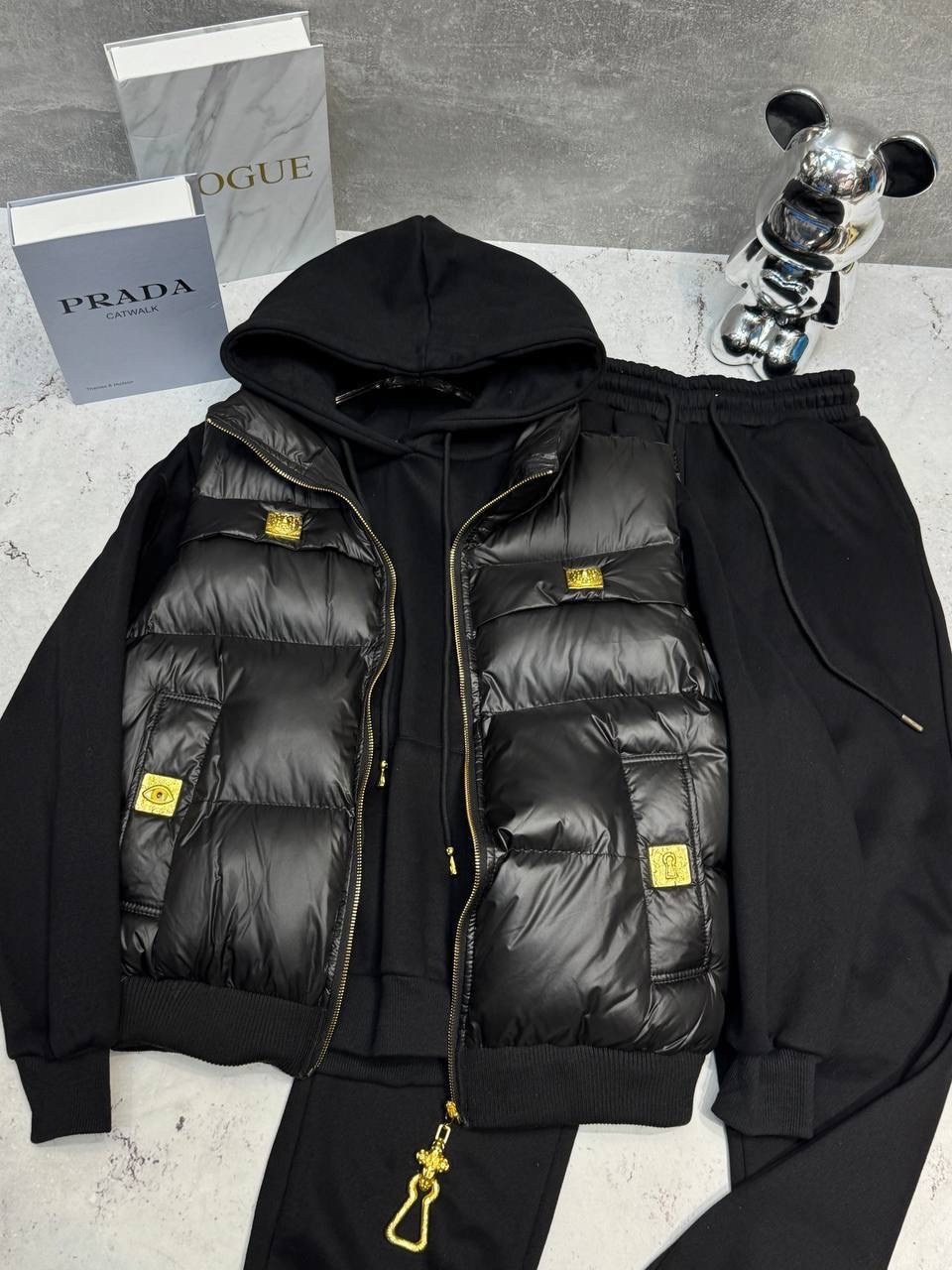 костюм спортивный мужской,спортивные костюм,костюм тройка с курткой black&brand,мода мужская,костюм на флисе