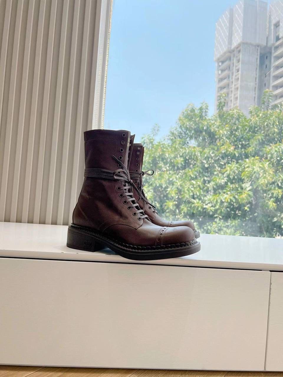 ,женские кожаные ботинки,кожаные ботинки,ботинки miu miu,женские ботинки из натуральной кожи с