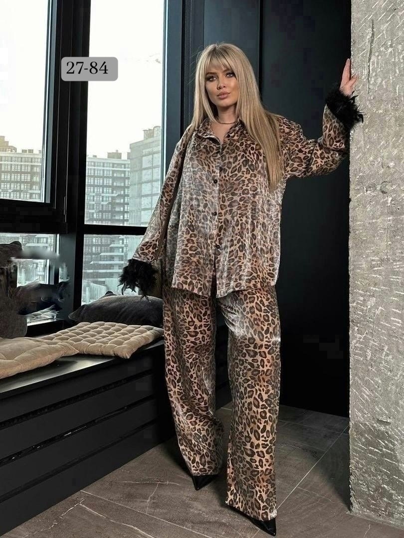 костюм женский леопард,костюм с брюками палаццо,брючный костюм,костюм брючный леопардовый принт karim benjama,костюм с брюками
