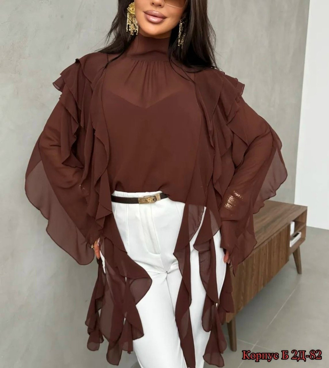 блузка с оборками,шифоновая блузка,блузка шифоновая на завязках с воланами,женская блуза,женская блузка