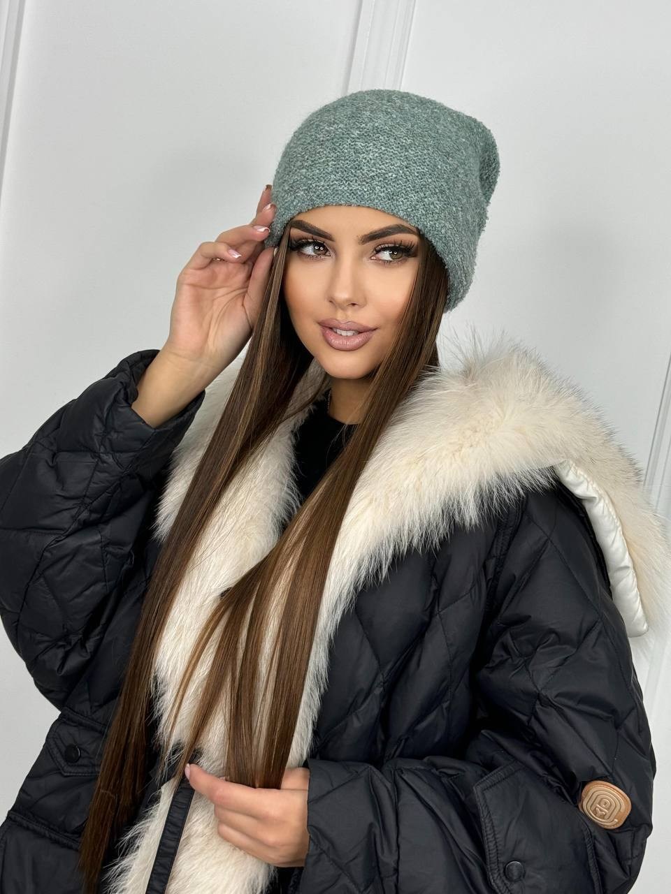 женская шапка,женские головные уборы,вязаная шапка,шапка букле вязаная зимняя limastar accessories,шапка трикотажная