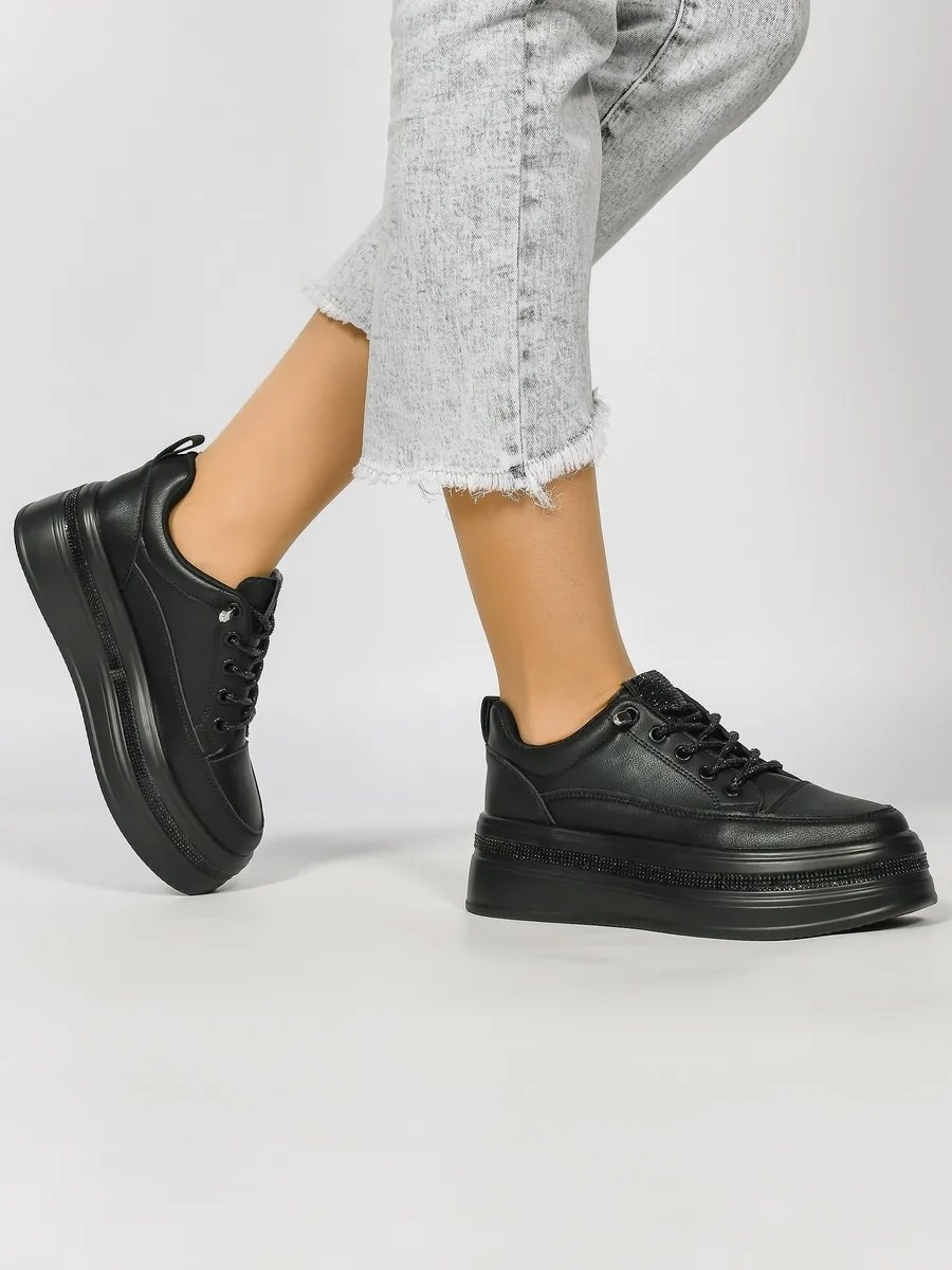 кроссовки женскиe,, женская,кроссовки женские черные,кроссовки на высокой подошве cvmartanni 211982492