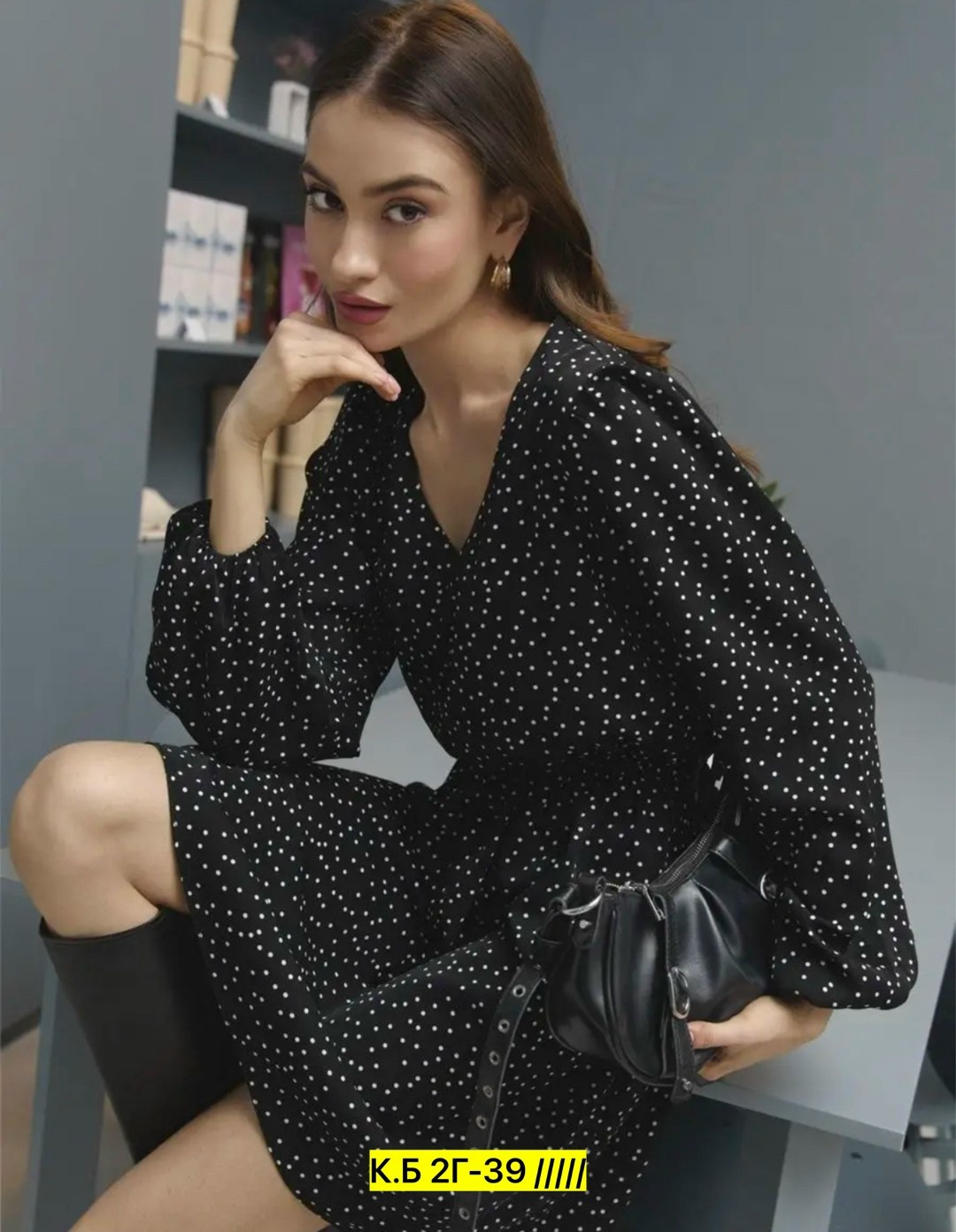 платье миди повседневное в горошек,платье женское в горошек,женское платье в горох,платье в горошек приталенное,платье