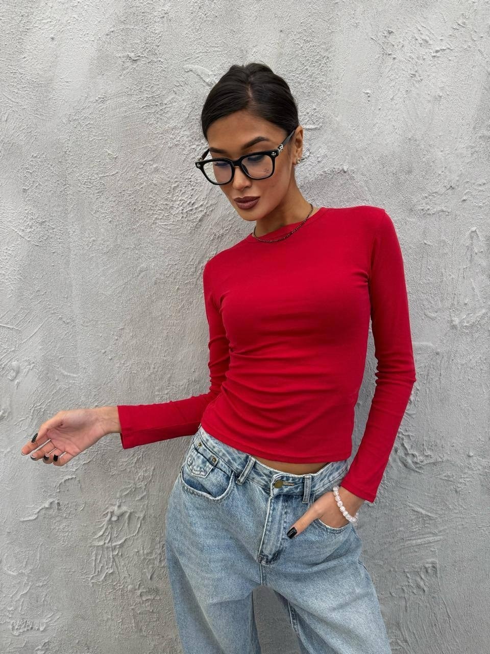 лонгслив женский,лонгслив красный,кофта модная,базовый лонгслив,лонгслив укороченный