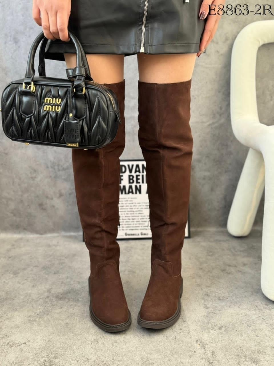 замшевые сапоги эллос,сапоги ботфорты,коричневые сапоги,замшевые сапоги,сапоги женские