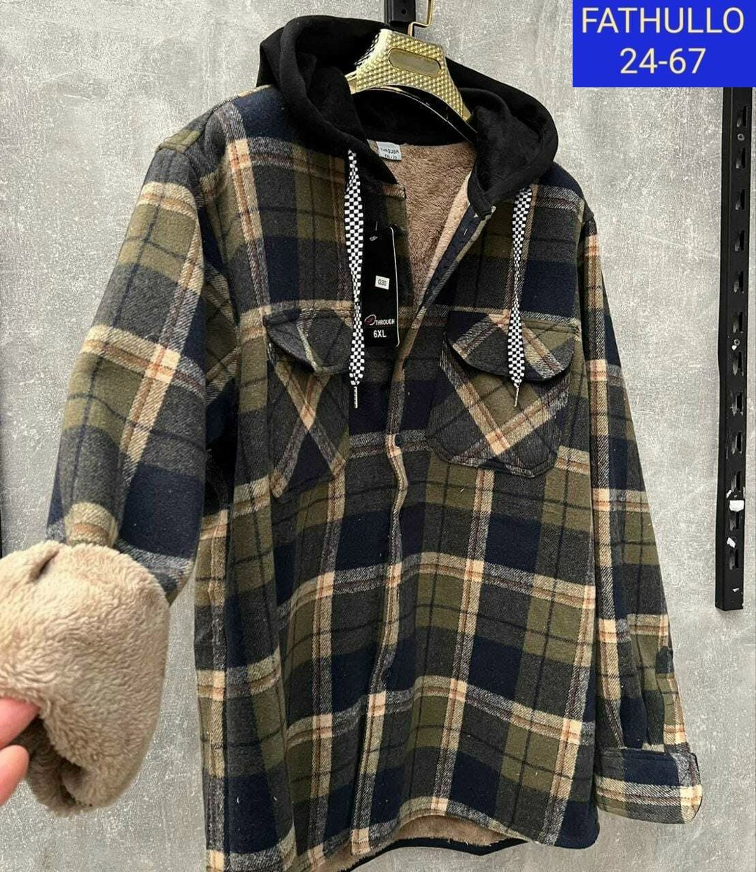 рубашка теплая на меху,клетчатая куртка,рубашка с капюшоном,рубашка на меху,рубашка теплая в клетку с капюшоном