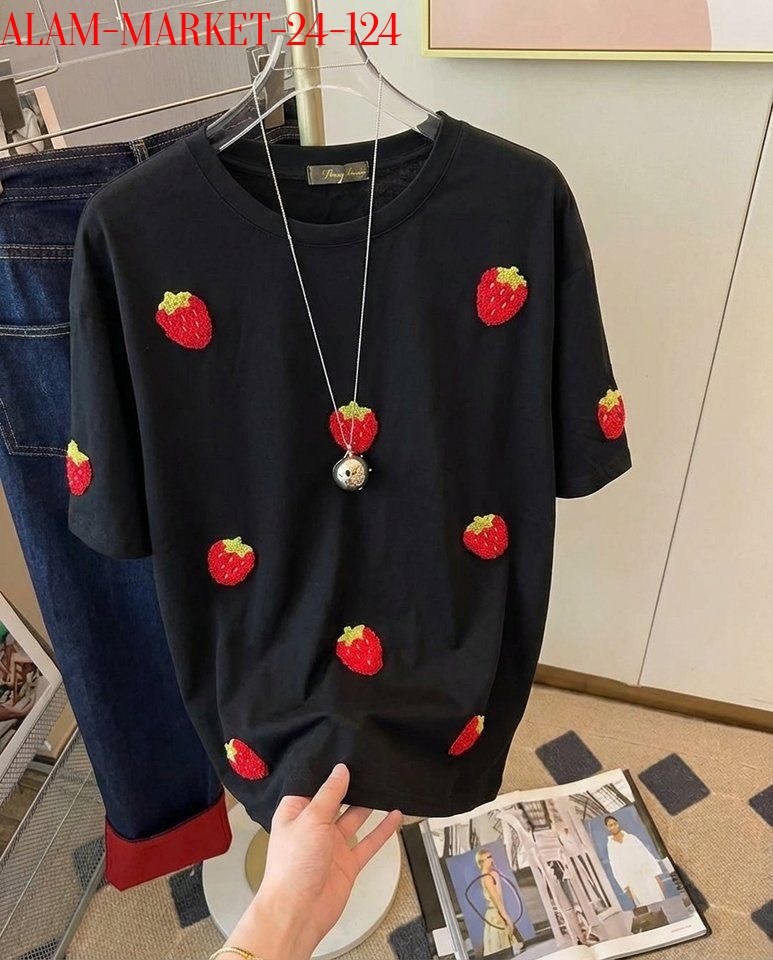 футболки для женщин,женская футболка,футболки оверсайз,свитер оверсайз вязаный с вишенками sanama,свитер оверсайз