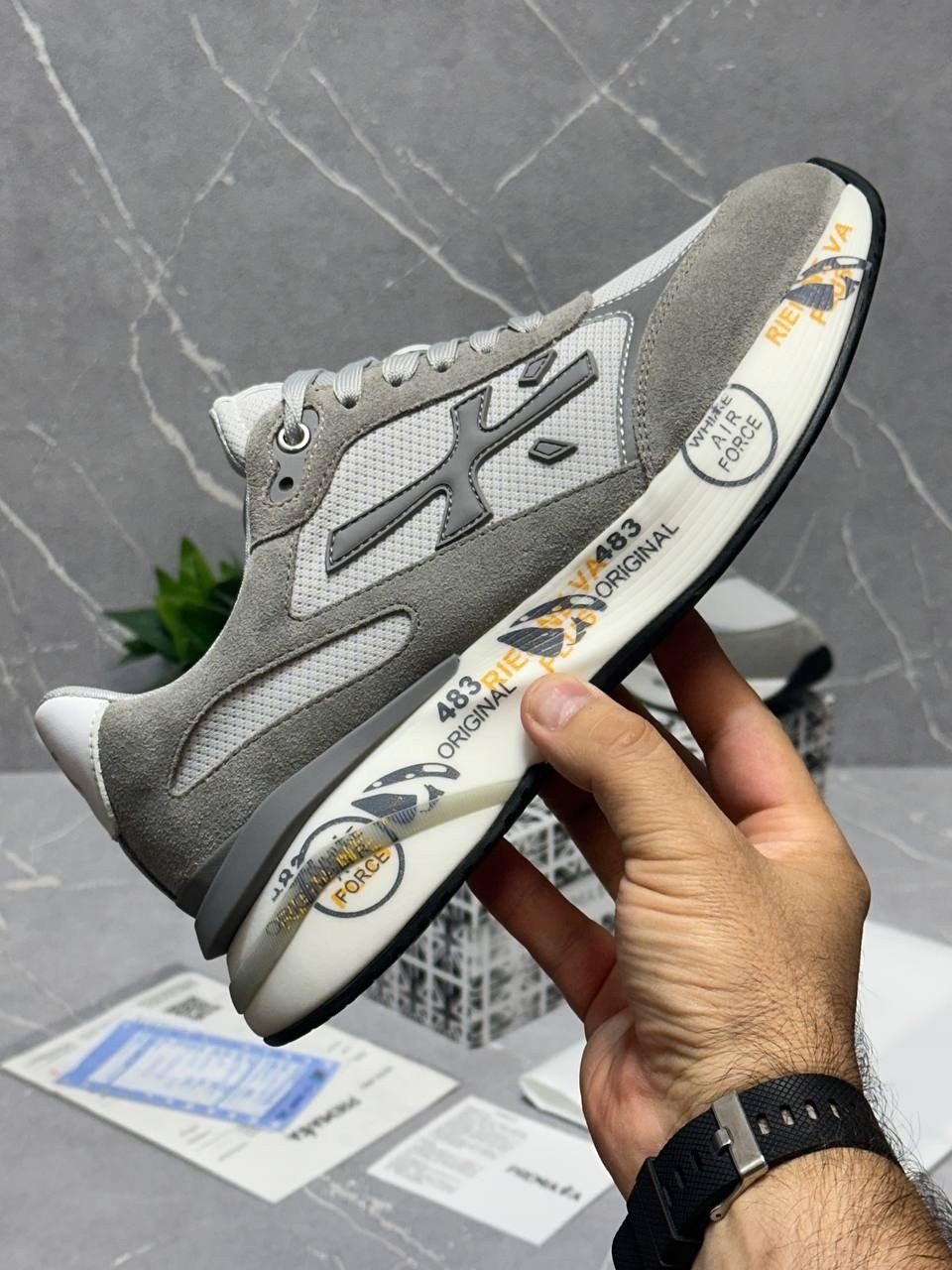 кроссовки мужские premiata,кроссовки premiata,мужские кроссовки premiata mick 6171 цвет серый размер 47 eu,кроссовки премиата,мужские кроссовки premiata a109689 серые