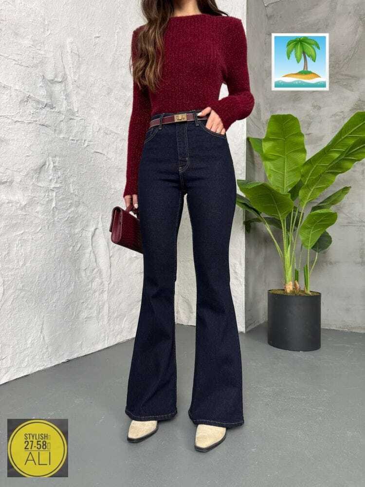 расклешенные джинсы,женские джинсовые брюки-клеш с завышенной талией,джинсы клёш женские,джинсы современные,джинсы для женщин