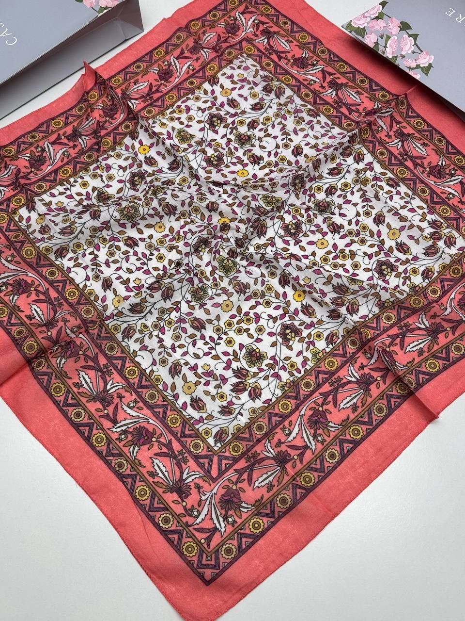 платок женский с рисунком,платки женские,платок женский с рисунком 60*60 см арт. 1219235,платок женский хлопок,платок 100х100 шелк