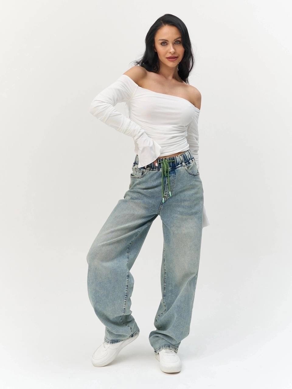 джинсы оверсайз,женские джинсы,летние широкие джинсы yartoch,голубые джинсы,джинсы
