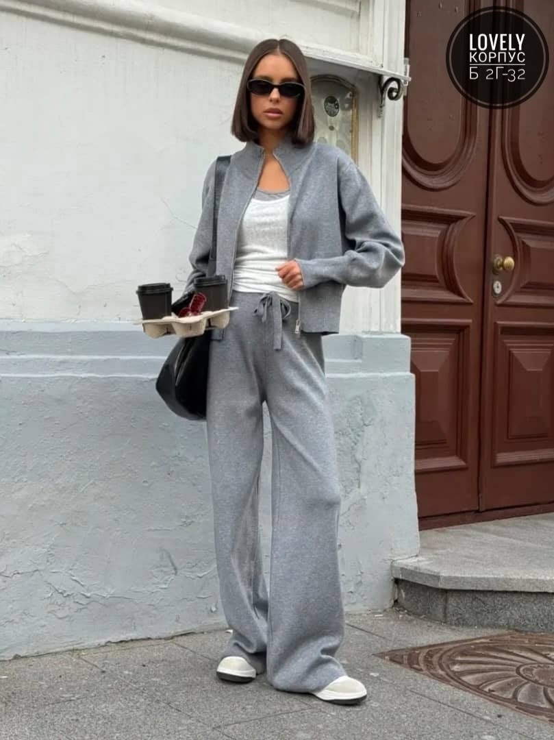 трикотажные костюмы,женский трикотажный костюм,костюм двойка кашемир,женский костюм,женский костюм серый