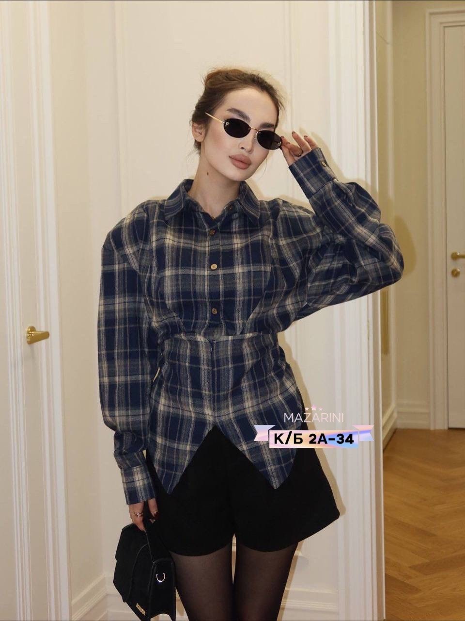 рубашка в клетку оверсайз со стразами perferita,женская рубашка,рубашка модная,рубашка,рубашка в клетку