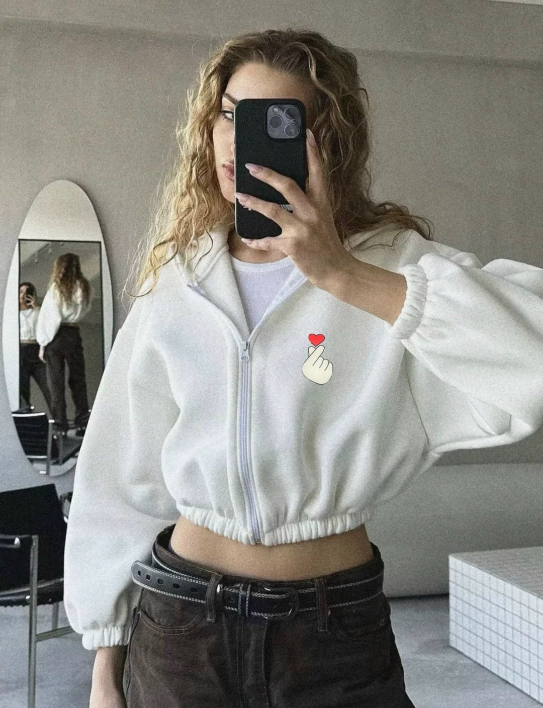 зип худи укороченное оверсайз с начесом на молнии,зип худи укороченная кофта на молнии с начесом y2k,свитшот женская,женская толстовка,толстовка женская телодвижения tolszpcrtdg1 белая