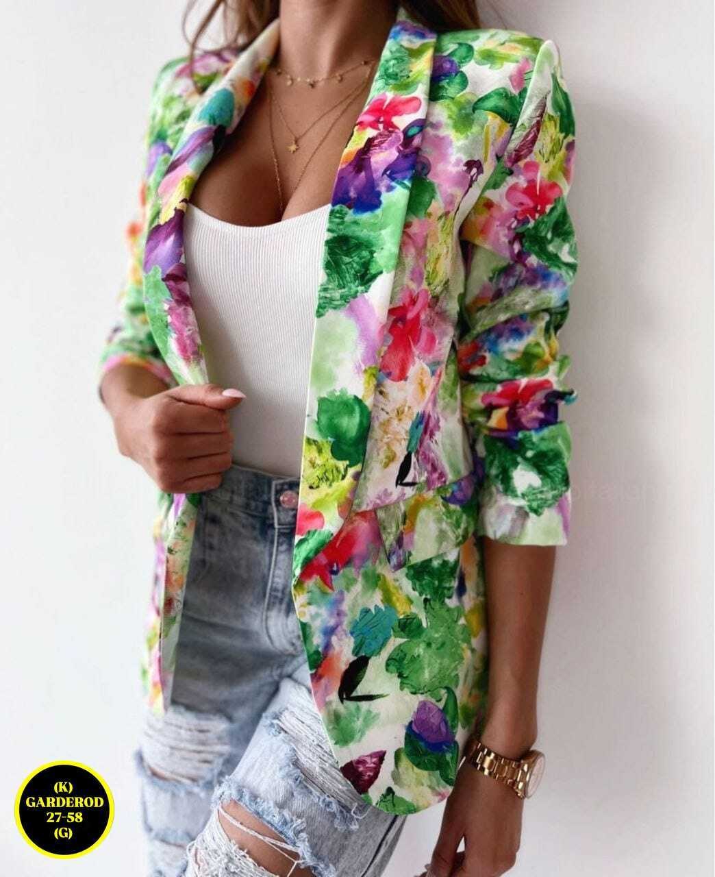 жакет с цветочным принтом,пиджак с цветочным принтом,пиджак женский ,тканевый пиджак,пиджак с принтом