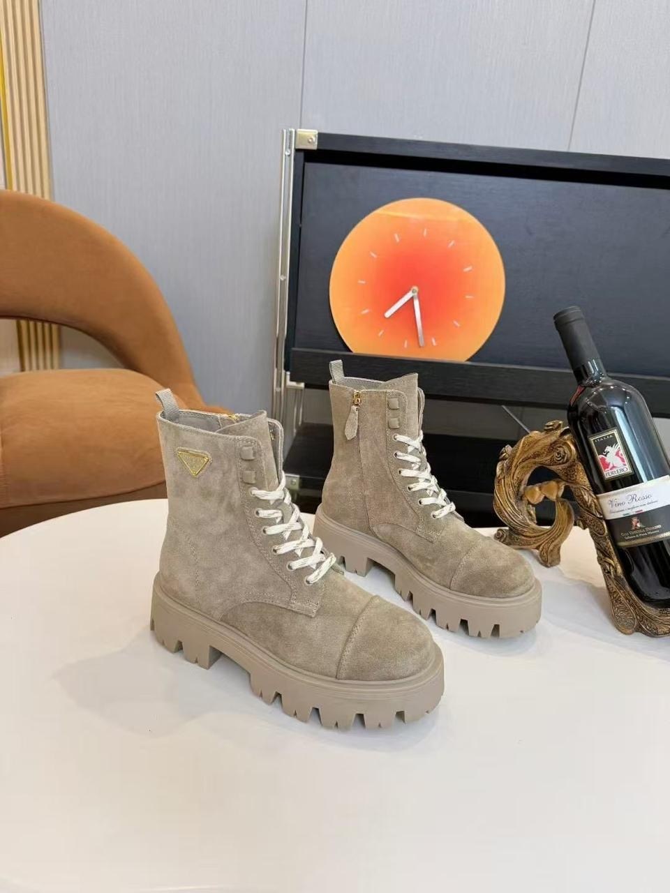 ,женские ботинки,замшевые ботинки,зимние ботинки прада,ботинки