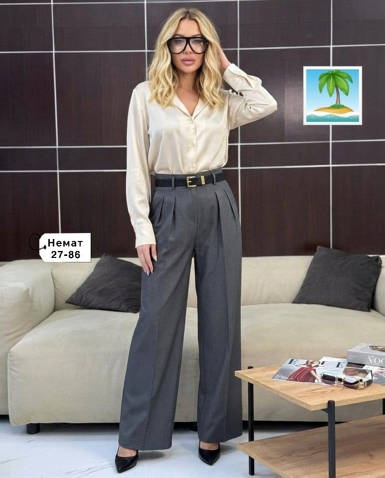 брюки палаццо серый,брюки классические широкие палаццо завышенная талия magic people,брюки палаццо женские,брюки палаццо,брюки женские с
