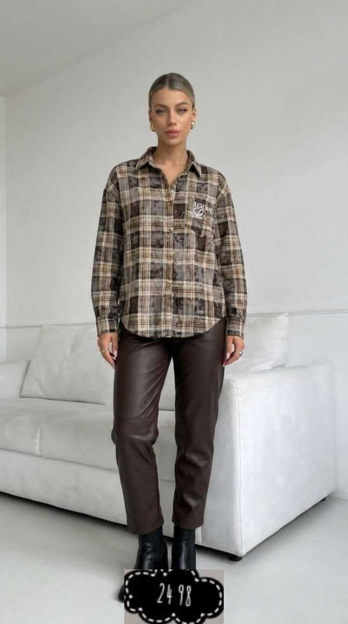 рубашка в клетку оверсайз варенка umalook,женская рубашка в клетку,рубашка женская в клетку оверсайз,рубашка оверсайз в клетку betrendy wear,рубашка в клетку женская теплая оверсайз без кармана